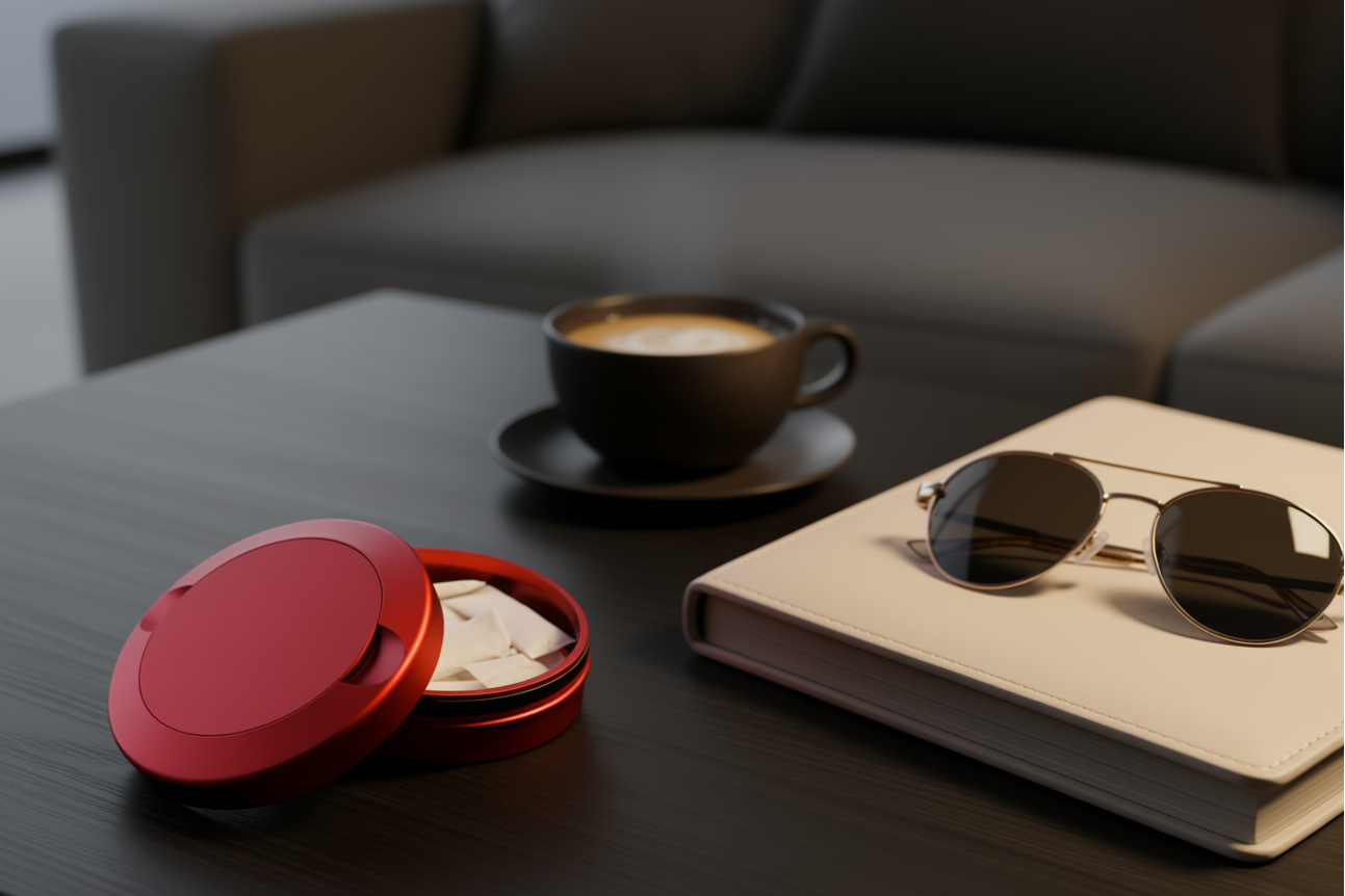 Dual compartment nicotine pouch holder with O-ring seal